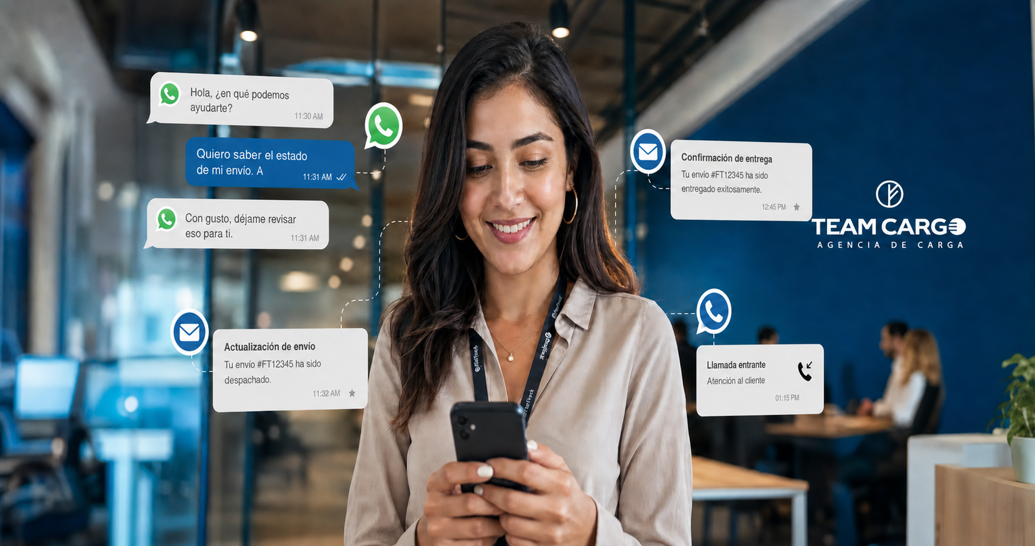 Atención al cliente de Team Cargo Perú por WhatsApp, correo y teléfono